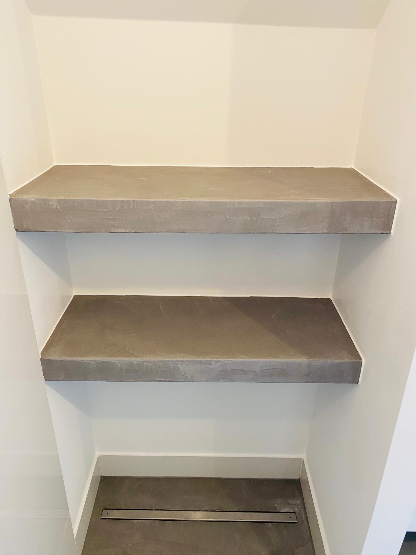 mortrex, betonlook schappen gm schilderwerken